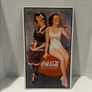 Coca-Cola 50th Anniversary Celebration Metal Sign.